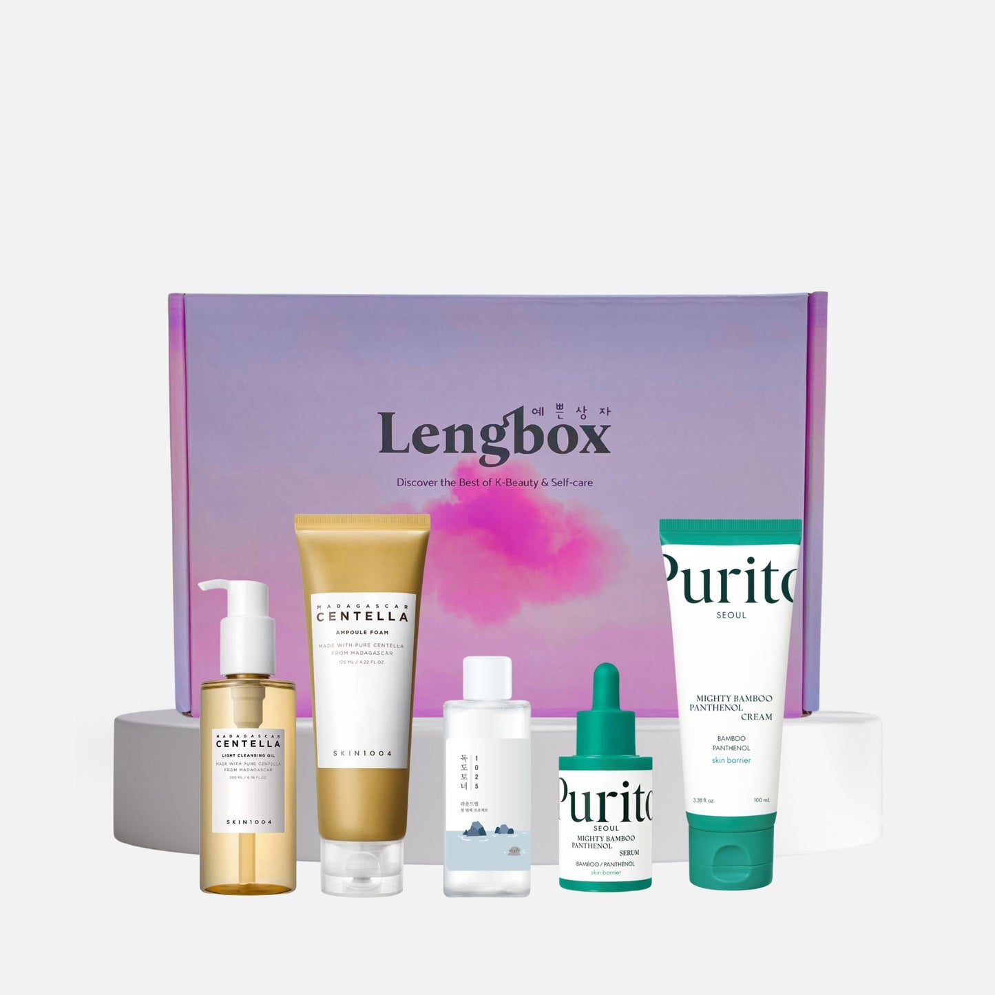Korean glass skin skincare set from Lengbox
