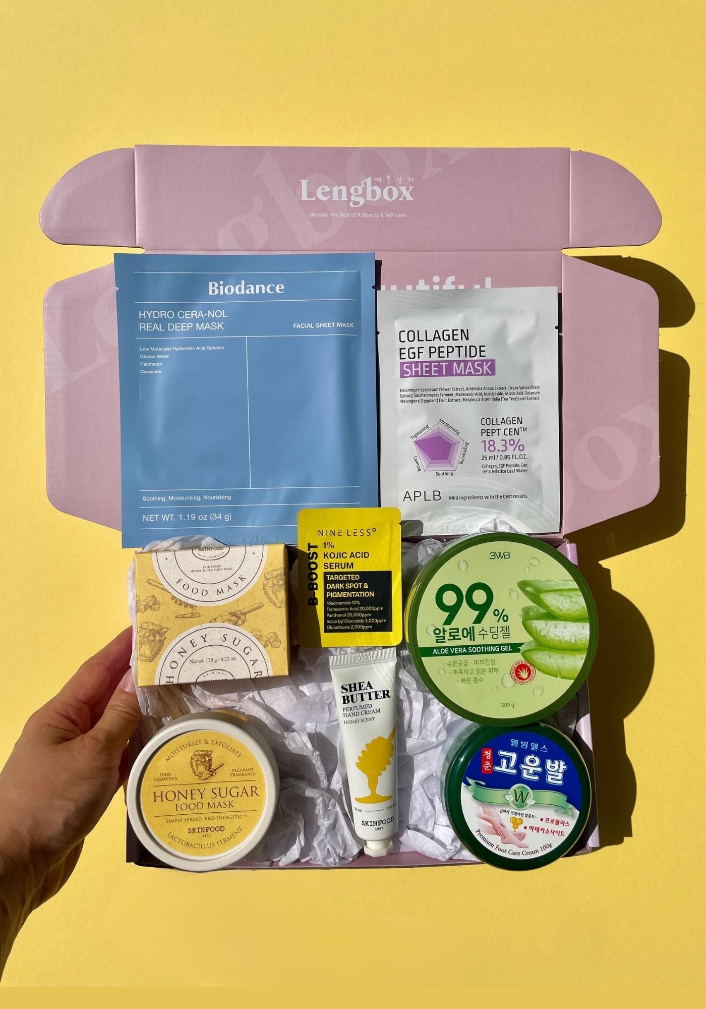 Lengbox Korean skincare K-beauty gift box with a hand-written gift note - a just because present