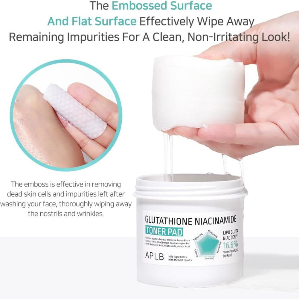 APLB Glutathione Niacinamide Toner Pad (60 pads)