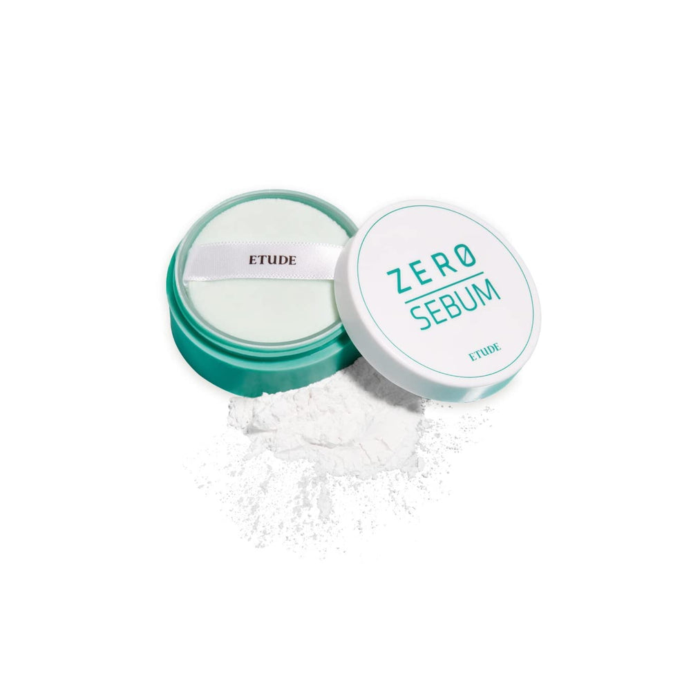 Etude Zero Sebum powder with open lid on a white background