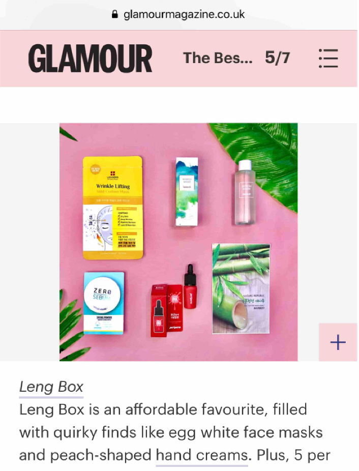 Lengbox UK Monthly K-beauty Korean Skincare Subscription Box Online