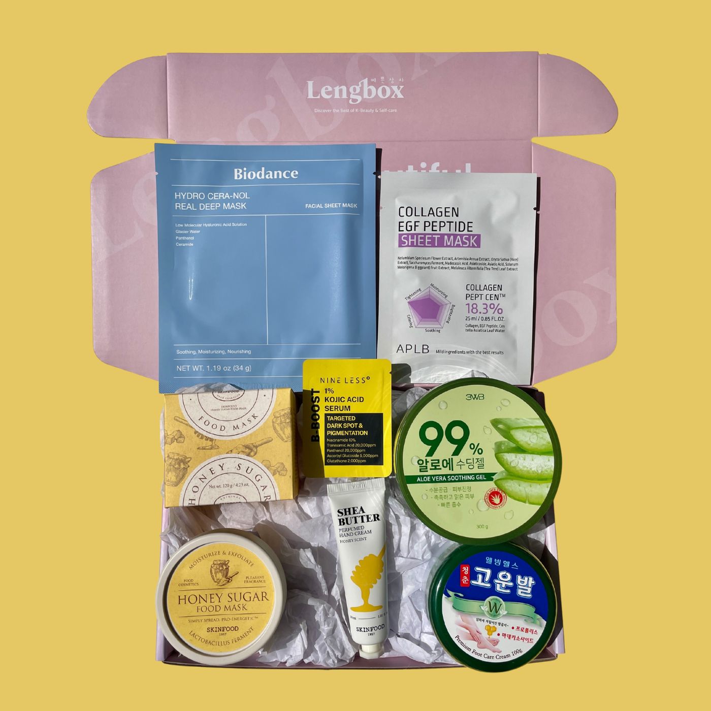Lengbox July monthly K-beauty subscription box contents - Korean skincare UK