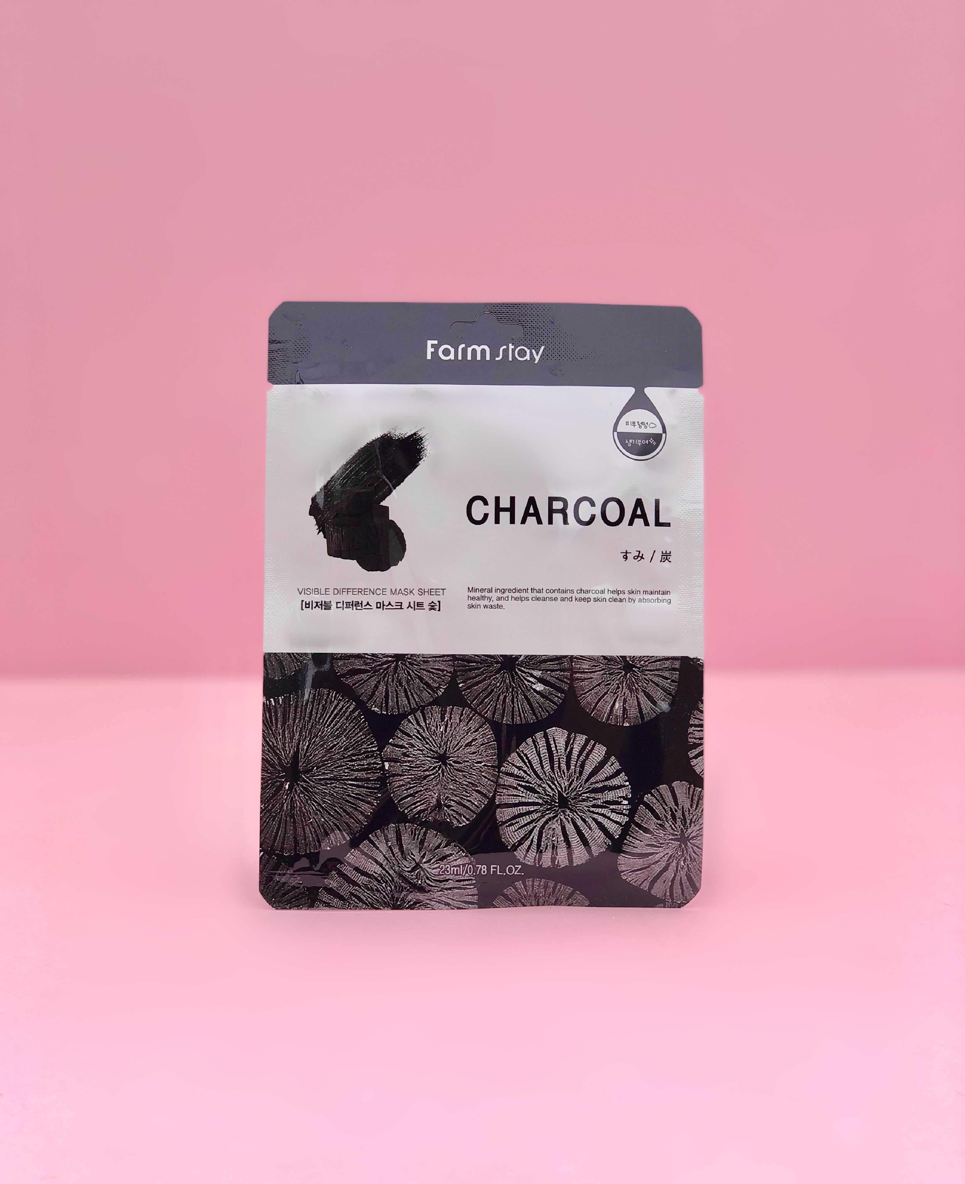 FARMSTAY VISIBLE DIFFERENCE MASK SHEET CHAR-COAL